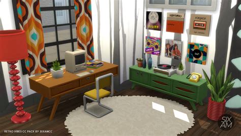 Retro Vibes (CC Pack for The Sims 4) : SIXAM CC