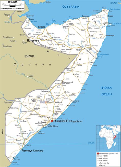 Road Map of Somalia - Ezilon Maps