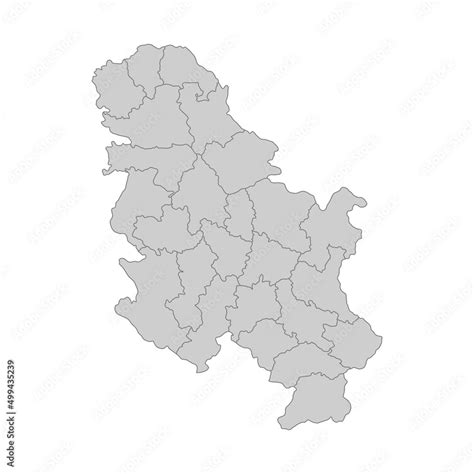 Outline political map of the Serbia. High detailed vector illustration ...