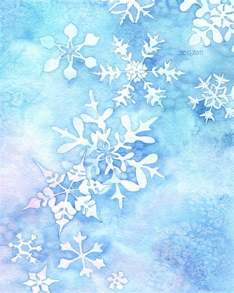 Whimsical Winter Watercolor Painting Snowflakes | Etsy | Winter ...