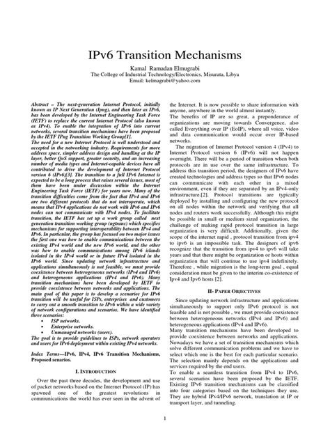 IPv6 Transition Mechanisms | PDF | I Pv6 | Internet Protocols