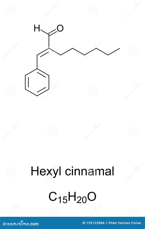 Hexyl Cinnamal, Hexyl Cinnamaldehyde, Chemical Structure Stock Vector ...