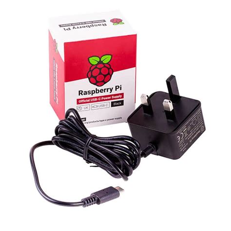 RPI USB-C POWER SUPPLY BLACK UK Raspberry Pi | Power Supplies ...