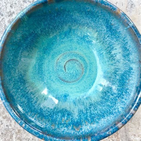 I love this glaze combination. It is layering glaze on the rim under ...