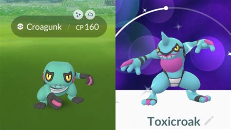 CATCHING NEW SHINY CROAGUNK 🐸 IN POKEMON GO!! Shiny Toxicroak Evolution ...