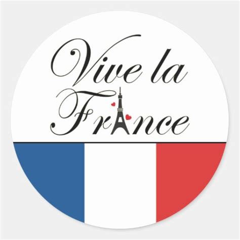 Viva la France Typography Classic Round Sticker | Zazzle