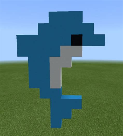 Minecraft pixel art dolphin