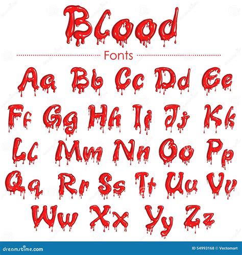 English Font In Blood Texture Stock Vector - Image: 54993168