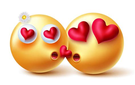 Emojis valentine lovers vector design. Emoji emoticon 3d inlove ...