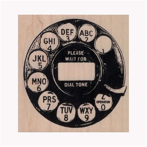 Rotary Phone Dial Grunge RUBBER STAMP Rotary Phone Stamp - Etsy