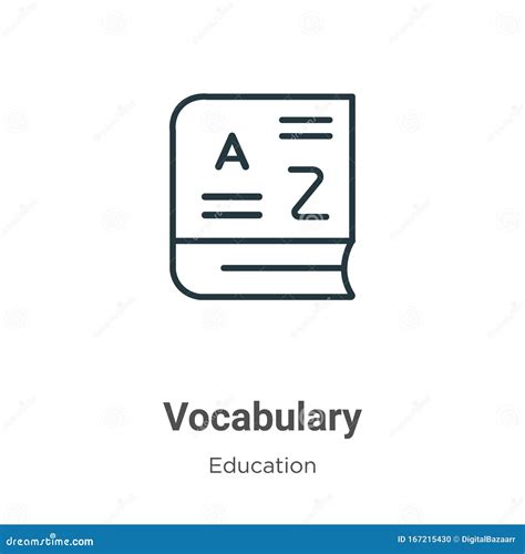 Vocabulary Outline Vector Icon. Thin Line Black Vocabulary Icon, Flat ...