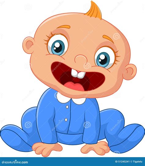 Happy cartoon baby boy stock vector. Illustration of sitting - 51245241