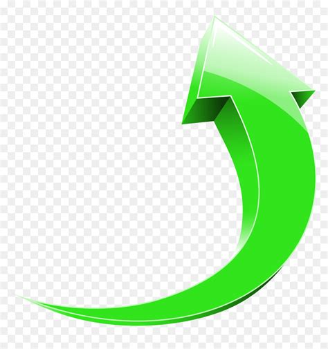 Green Curved Arrow Png, Transparent Png - vhv