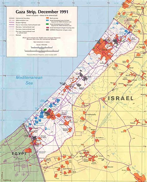 Detailed road map of Gaza Strip. Gaza Strip detailed road map | Vidiani ...