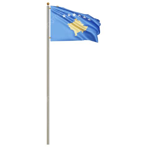 Kosovo Flag With Pole, Kosovo Flag Waving, Kosovo Flag Waving ...