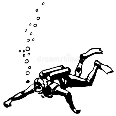 Diver Clipart Black And White - pic-dongle