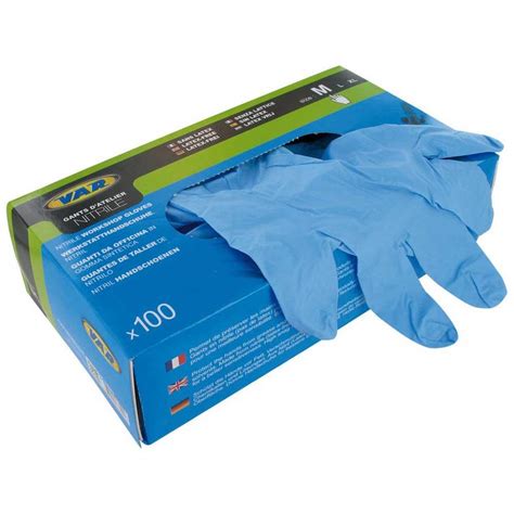 VAR Nitrile Gloves Box 100 Units Blue buy and offers on Bikeinn