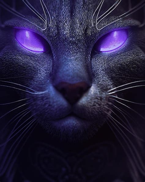 Premium Photo | A cat with purple eyes and purple eyes