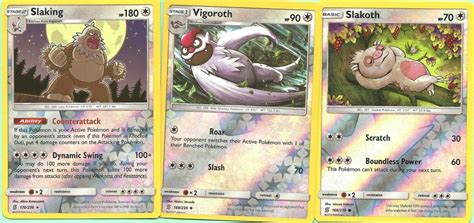 SLAKING +VIGOROTH +SLAKOTH =3 Evolution Set=ALL REV HOLO =UNIFIED MINDS ...