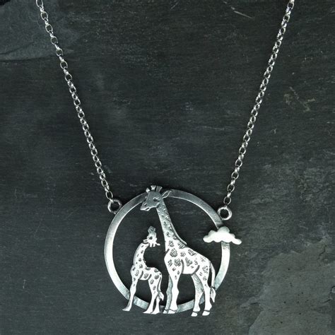 Silver Giraffe pendant necklace by Katie Stone - Pyramid Gallery