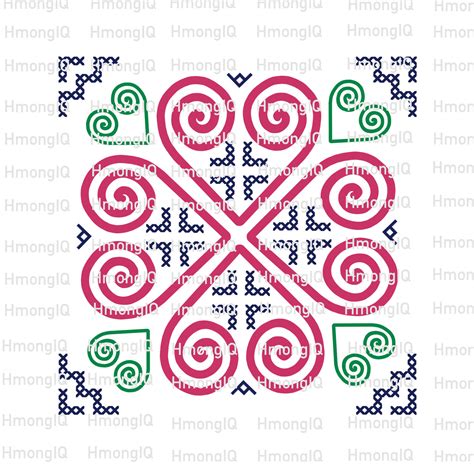 Hmong Heart Design 2 Hmong Pattern Hmong Digital Hmong SVG - Etsy