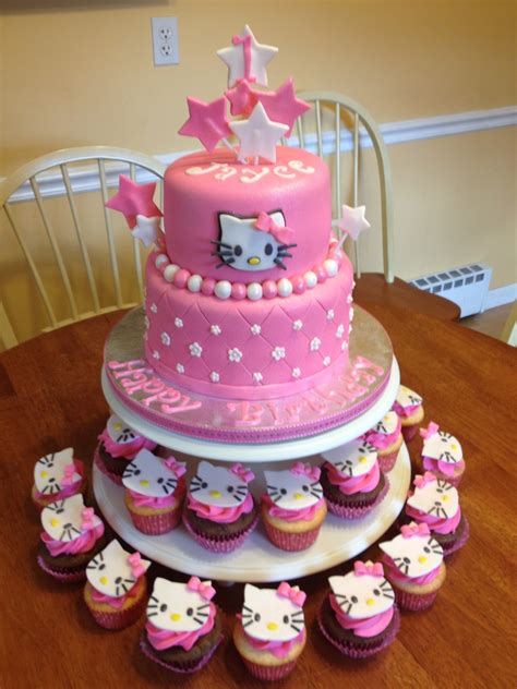 Hello Kitty Cake And Cupcakes - CakeCentral.com