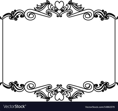 Decorative card frame floral border cute image Vector Image