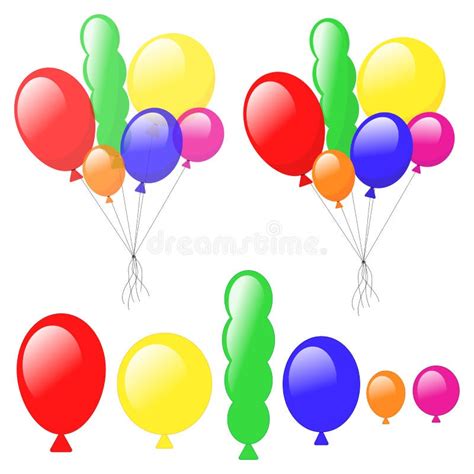 Vector Multicolored Balloons Of Different Shapes Stock Vector ...