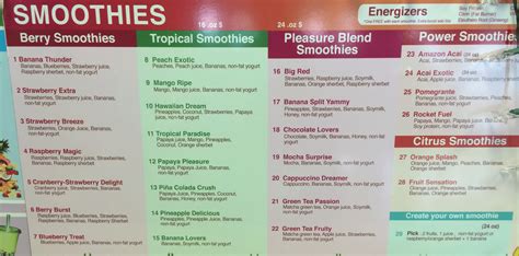 Garden Fresh Grill & Smoothie Menu - Evan's Menus