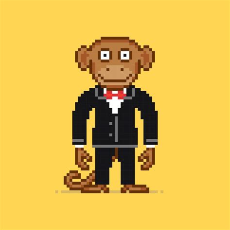 Monkey character in pixel art style 4829255 Vector Art at Vecteezy