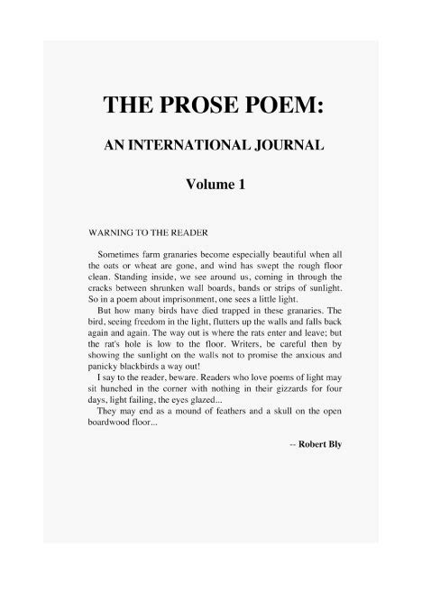 Prose Poems