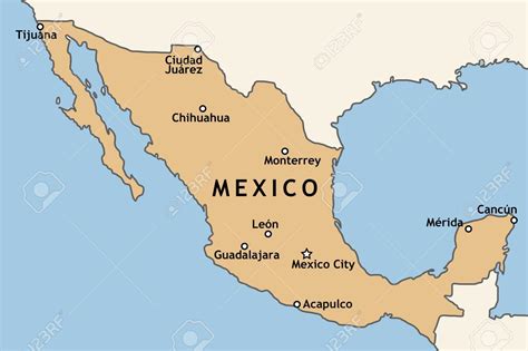 Map of Mexico cities: major cities and capital of Mexico