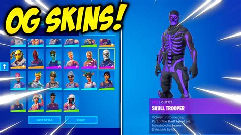 CHAPTER 1 SEASON 1 Locker Showcase!... (Rarest Skins from OG Fortnite ...