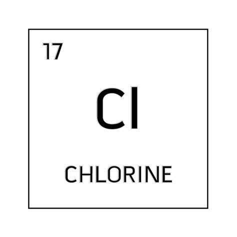 Black and white element cell for chlorine. - Science Notes and Projects