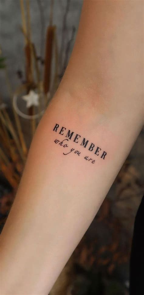 40 Meaningful Word Tattoos : Remember Who You Are I Take You | Wedding ...