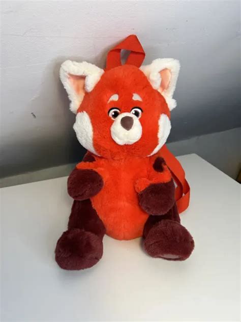 DISNEY STORE &TURNING Red" Large Plush Mei Lee Red Panda Soft Backpack ...