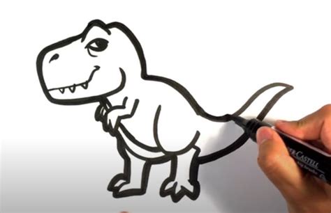 How to Draw a T-rex | Easy dinosaur drawing, Easy pictures to draw, T ...