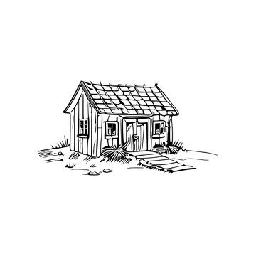 Premium Vector | Dog house coloring book dog house coloring page black ...