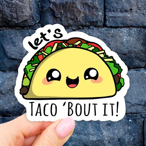 Taco Sticker, Laptop Stickers, Vinyl, Aesthetic stickers, car decal ...