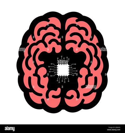 Brain implant, AI and artificial intelligence - human brain with chip ...