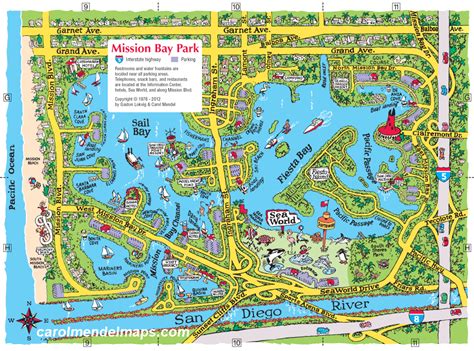 Map of Mission Bay Park, San Diego