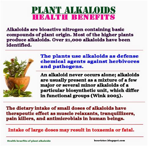 bonvictor.blogspot.com: Health benefits of plant alkaloids