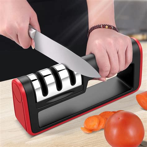 Professional Knife Sharpener Stainless Steel 3Stage Ceramic Knife ...