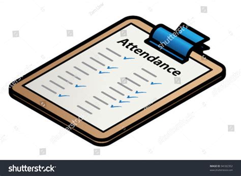 A Clipboard With A Form - Attendance. Stock Vector 94182352 : Shutterstock