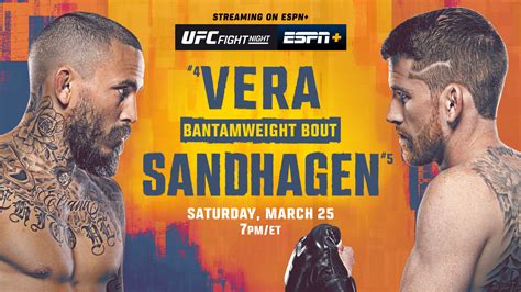 UFC Fight Night Presented by Modelo: Vera vs. Sandhagen Live from San ...