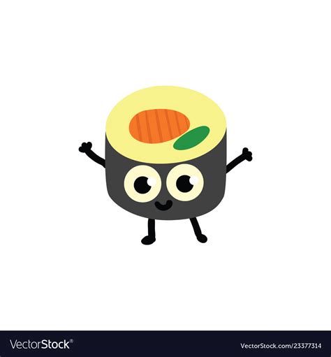 Sushi roll cartoon Royalty Free Vector Image - VectorStock