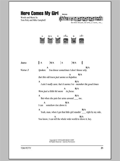 Here Comes My Girl by Tom Petty And The Heartbreakers - Guitar Chords ...