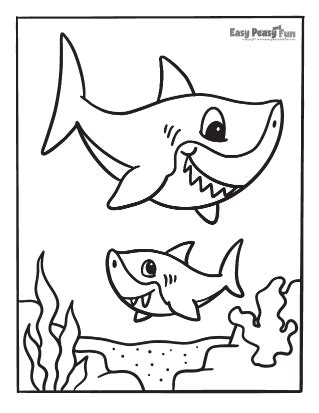 Shark Coloring Pages - 30 Printable Designs - Easy Peasy and Fun