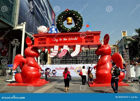 Bangkok, Thailand: Christmas Decorations at Central World Editorial ...