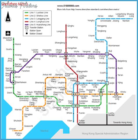 SHENZHEN METRO NETWORK MAP - TravelsFinders.Com